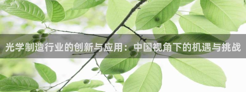 欧星娱乐网址接受：光学制造行业的创新与应用：中国视角下的机遇