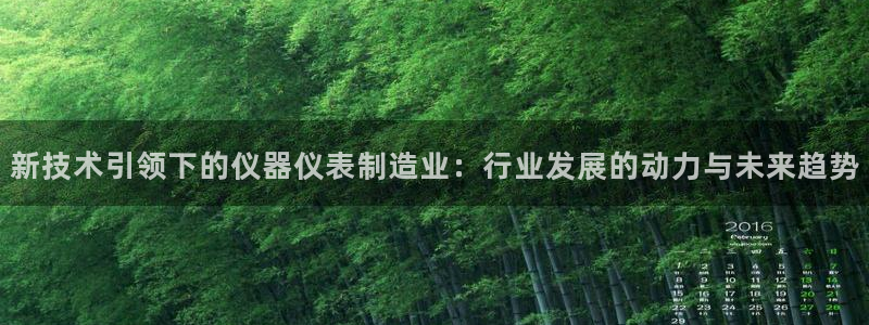 星欧娱乐登录注册：新技术引领下的仪器仪表制造业：行业发展的动